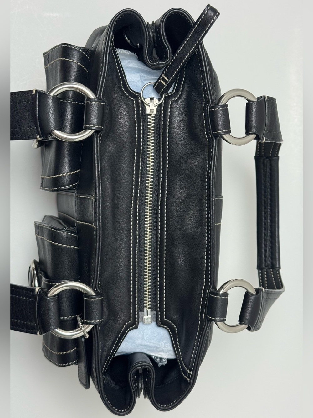 Coach Soho Black Leather Double Buckle Pocket Shoulde… - Gem